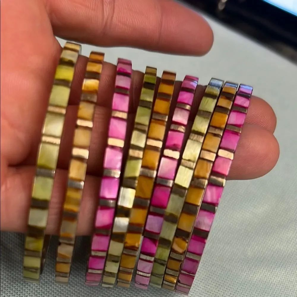 Vibrant Pink and Orange Bohemian Bracelets